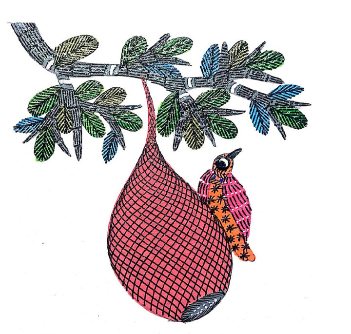 The Safe Haven: Bird and the Nest in Gond by Kailash Pradhan Thumbnail