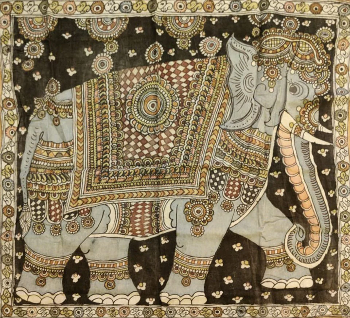 Airavata’s Splendour Tapestry :Kalamkari painting by Sudheer Thumbnail