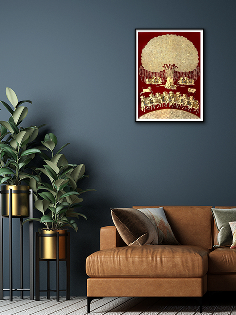 Akshaya Vata Phad Painting by Kalyan Joshi for sale