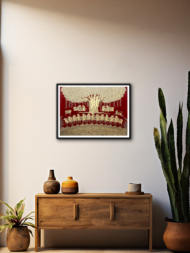 Akshaya Vata Phad Painting by Kalyan Joshi for sale