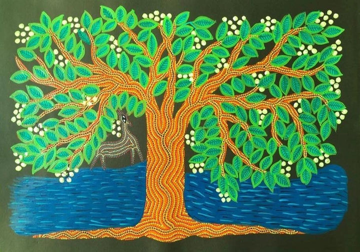 Akshaya Vata: The Tree of Life Bhil Painting by Geeta Bariya Thumbnail