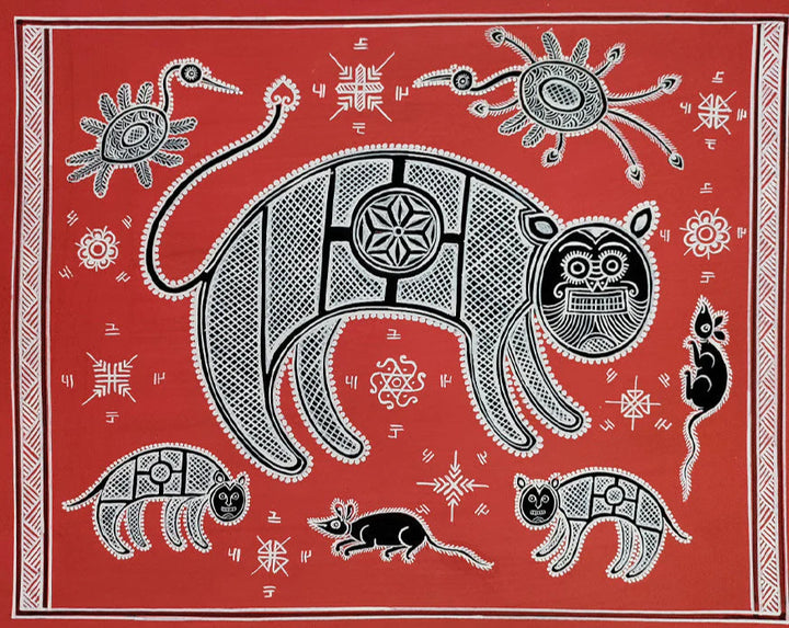 Animal collection in Mandana art by Vidya Soni Thumbnail