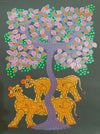 Animals under a Tree, Bhil Art by Geeta Bariya