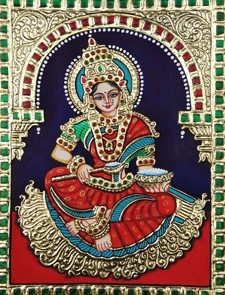 Annapurna in Tanjore Painting by Sanjay Tandekar Thumbnail