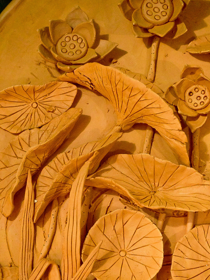 Aqua Symphony: Terracotta Model of Aquatic Plant Life, Terracotta art by Dolon Kundu Thumbnail