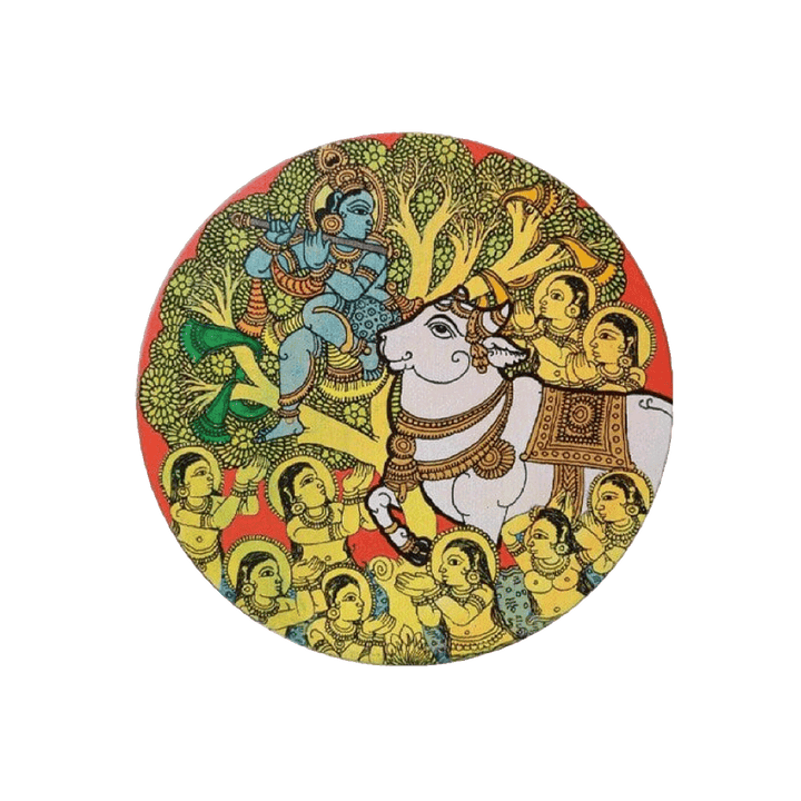 Arboreal grace: Divinity in the timber, Kalamkari inspired painting by Harinath.N Thumbnail