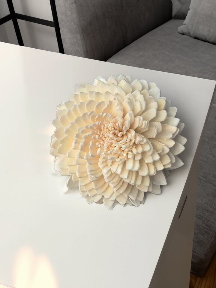 Arcane Beauty: Shola Pith Carving of a Chrysanthemum Sholapith Flower by Arup Malakar Thumbnail