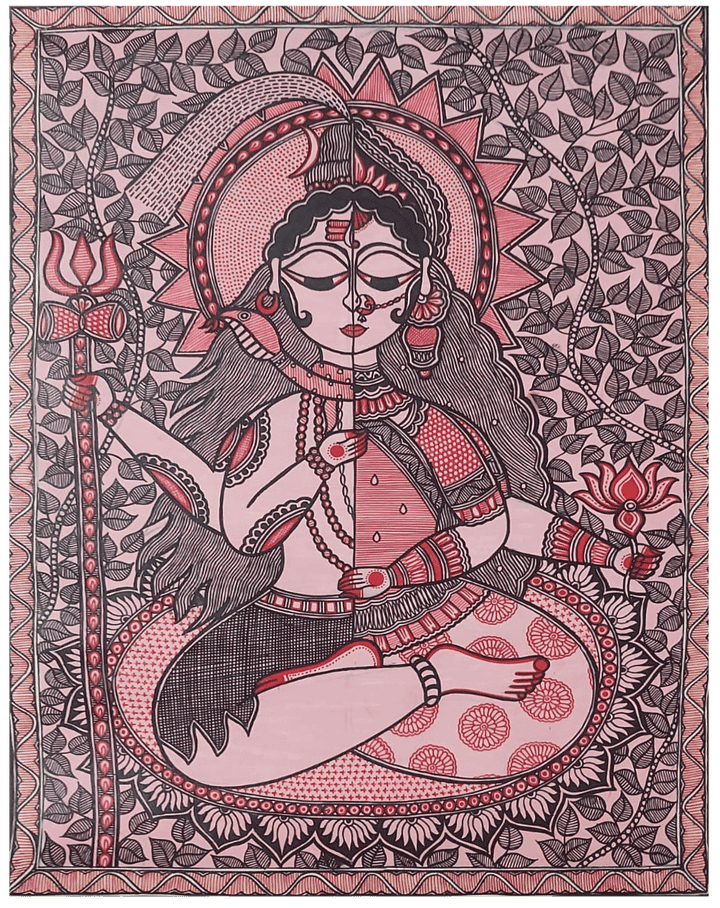 Ardhanareeshwara in Madhubani by Priti Karn Thumbnail