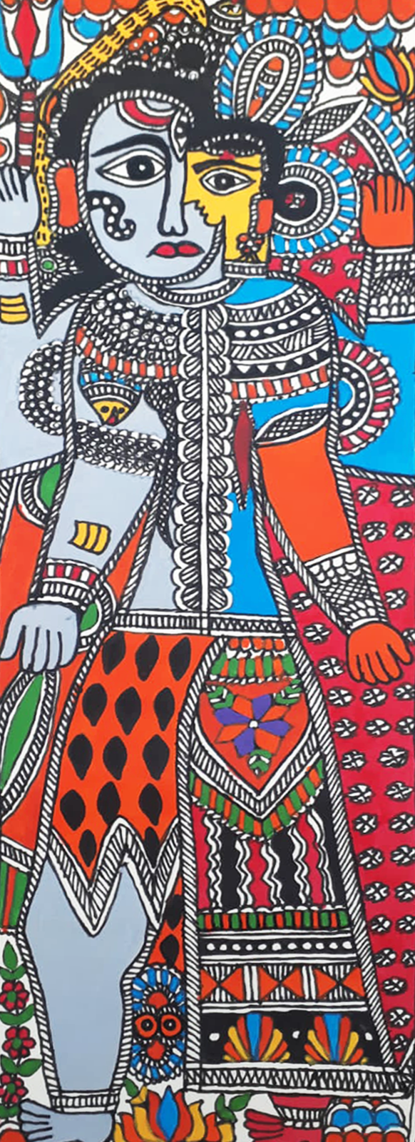 Ardhanareshwar in Madhubani Art by Vibhuti Nath Thumbnail