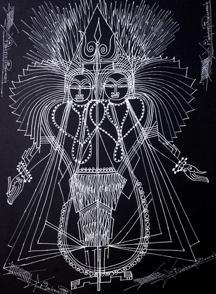 Ardhanareshwar in Surpur Inspired Art by Krishna Prakash Thumbnail