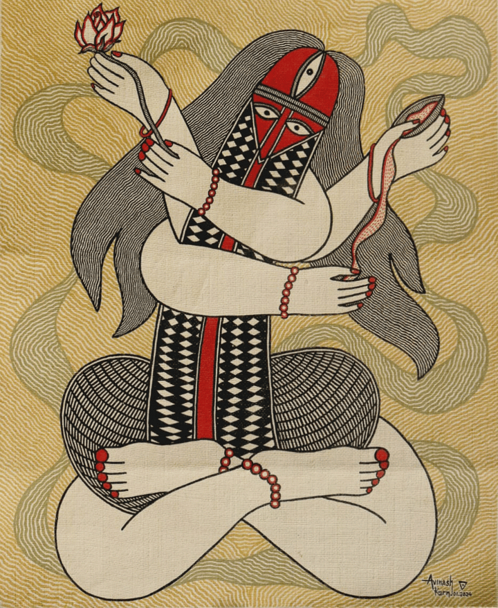 Ardhanarishwar in Madhubani by Avinash Karn Thumbnail
