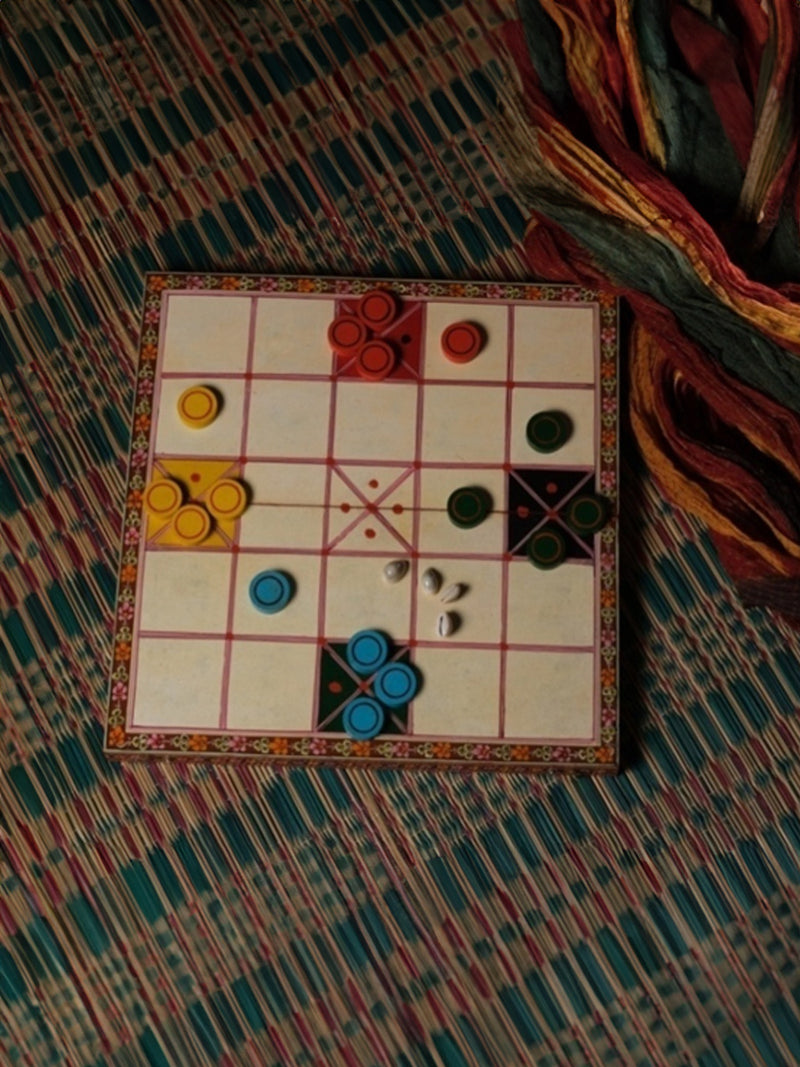 Ashta Chamma Teak Wood Ganjifa by Sawant Bhonsle for sale
