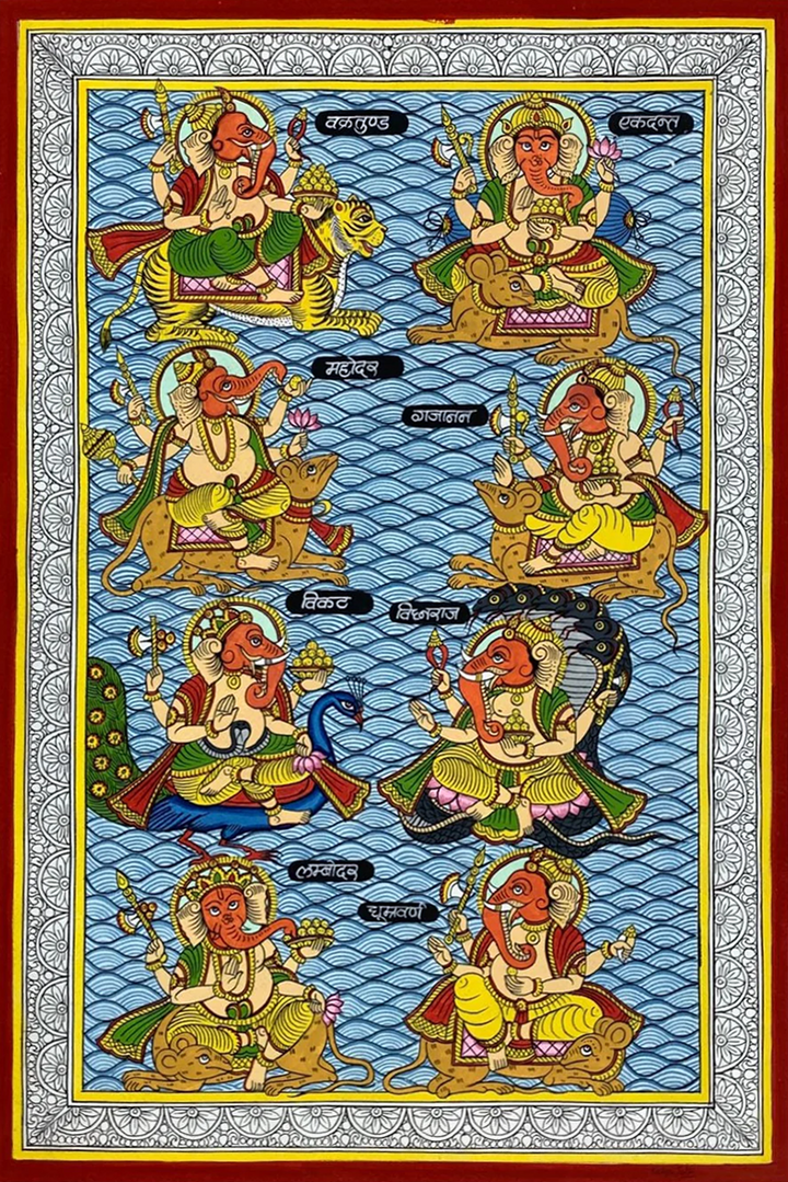 Ashtavinayak Phad Painting by Kalyan Joshi Thumbnail