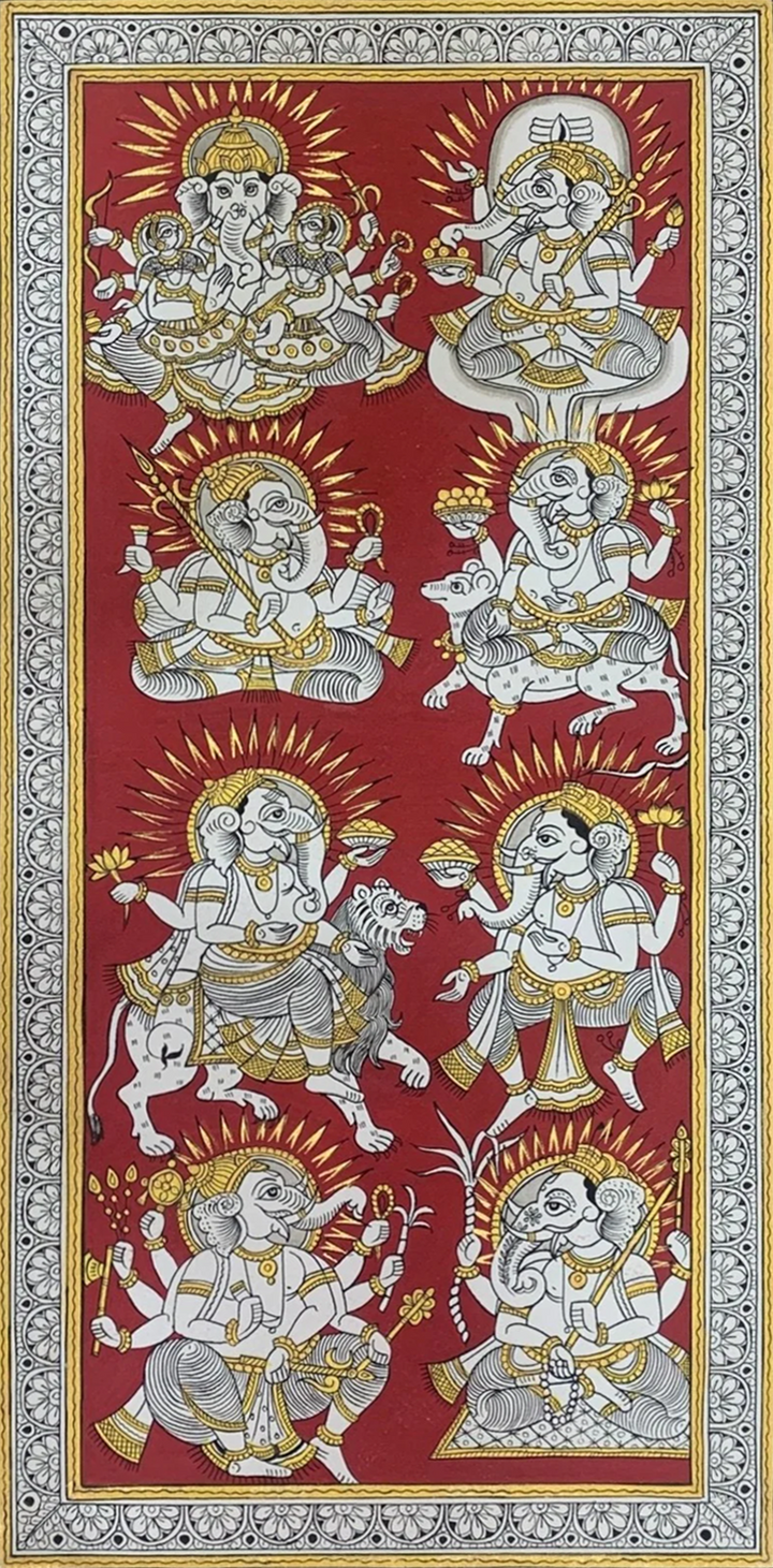 Ashtavinyak, Phad Painting by Kalyan Joshi Thumbnail