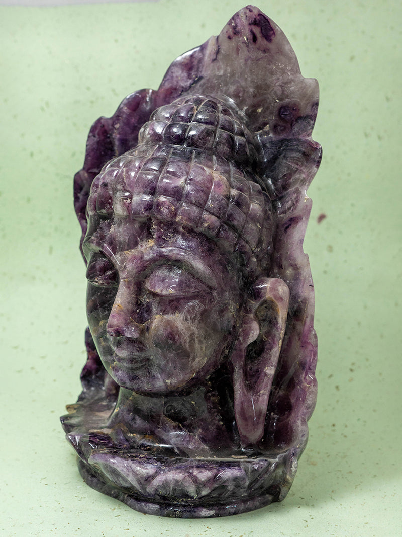 Awakening Grace: Purple Fluorite Carving of Buddha by Prithvi Kumawat