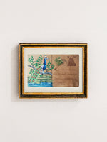Azure Majesty: Peacock's Oasis Miniature Painting by Mohan Prajapati for sale