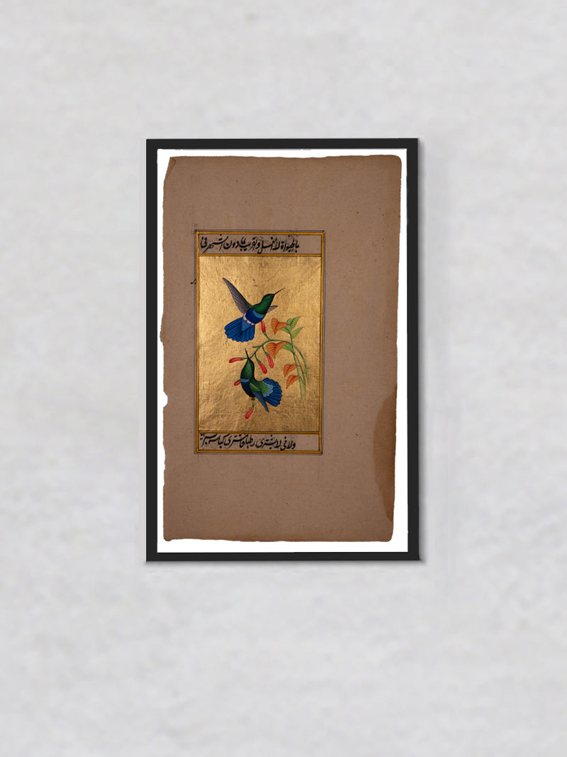 A Mughal Miniature of Hummingbirds by Mohan Prajapati