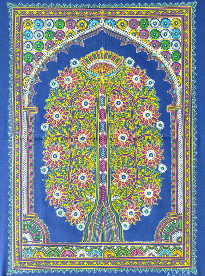 Azure Serenity: Rogan Art of the Tree of Life by Rizwan Khatri Thumbnail