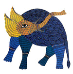  Buy Azure Majesty The Serene Blue Elephant of Gond Art