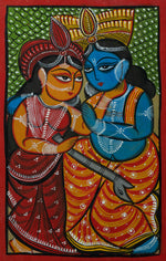 Buy Radha-Krishna sitting in Bengal Pattachitra