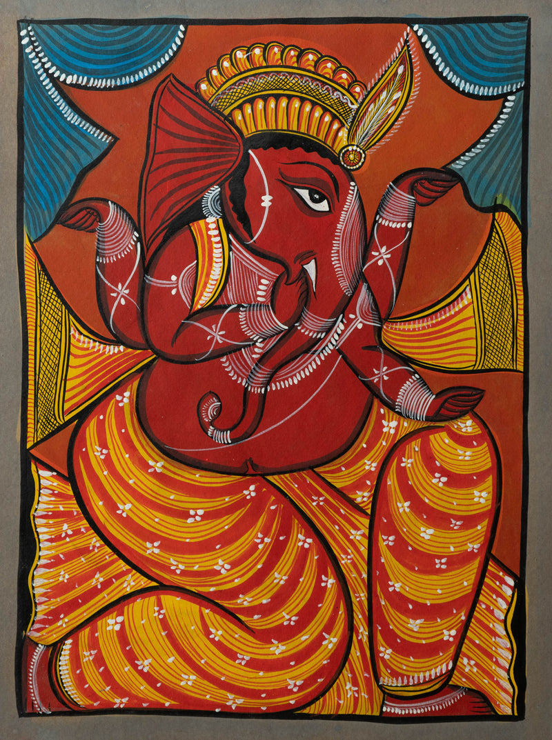 Shop Vivid imagery of Lord Ganesha: Bengal Pattachitra