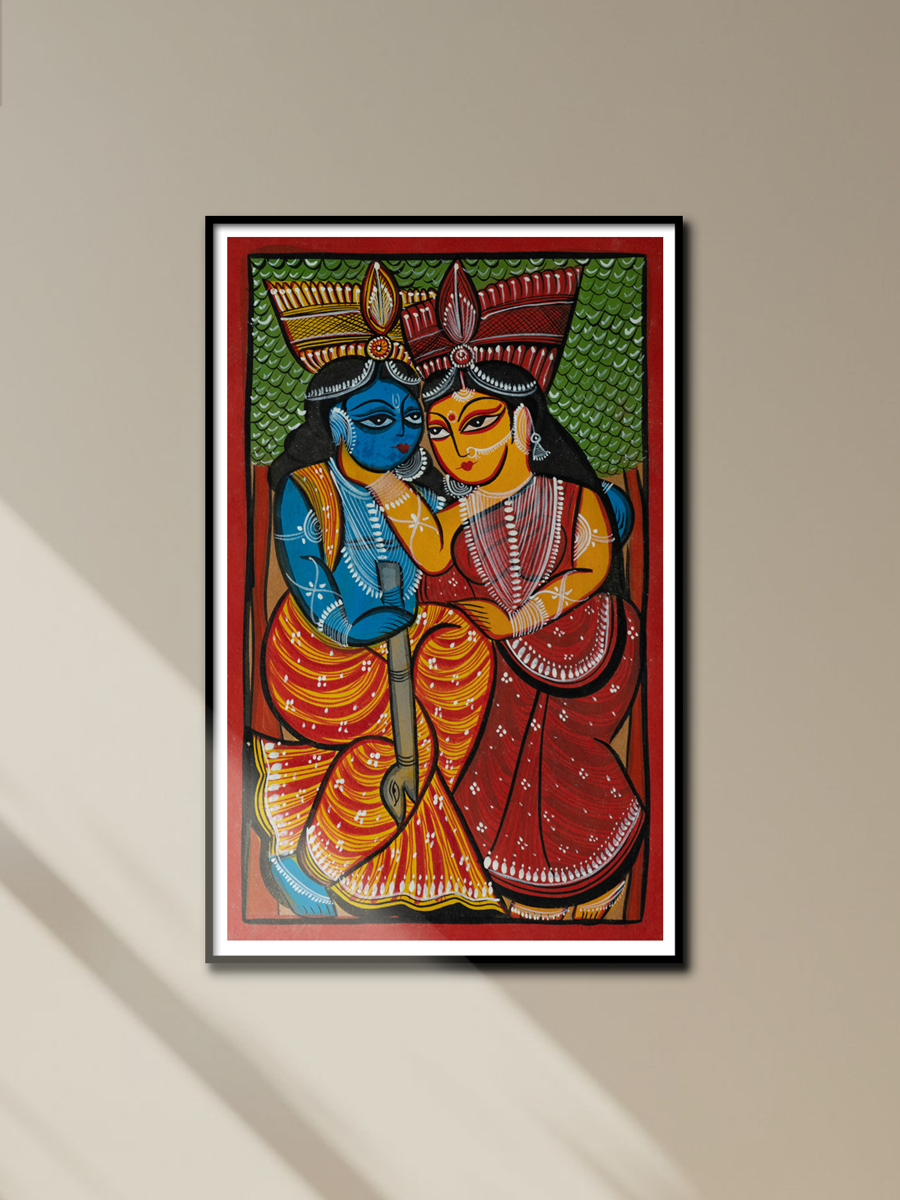 Radha Krishna Bengal Pattachitra Artwork for sale 