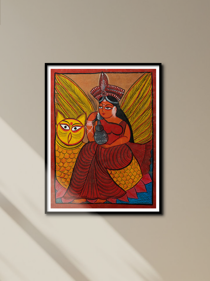 Goddess Lakshmi in Bengal Pattachitra by Manoranjan Chitrakar