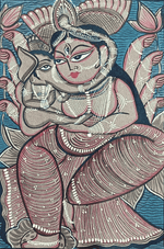 Buy Maa Durga and Lord Ganesha  in Bengal Pattachitra by Manoranjan Chitrakar