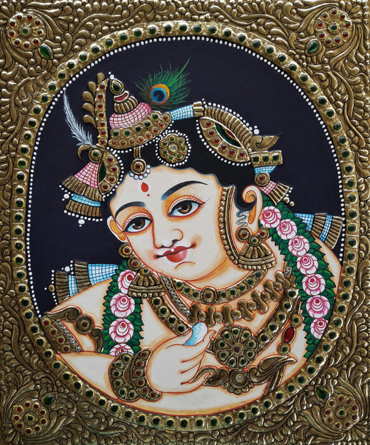 Baal Gopal, Tanjore Painting by Sanjay Tandekar Thumbnail