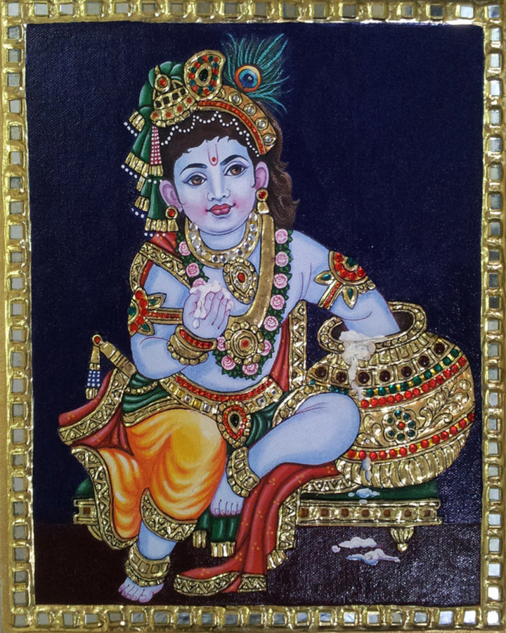 Baal Gopal, Tanjore Painting by Sanjay Tandekar Thumbnail