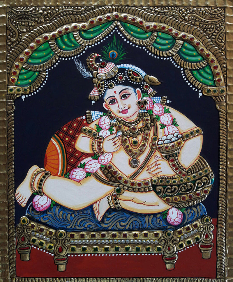 Buy Baal Gopal, Tanjore Art by Sanjay Tandekar