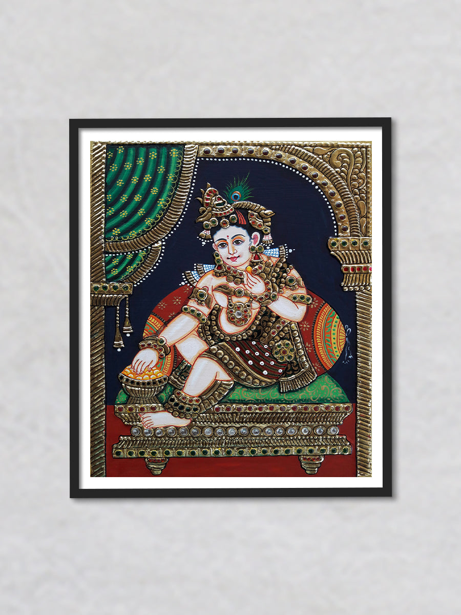 Buy Baal Krishna Leela, Tanjore Painting by Sanjay Tandekar