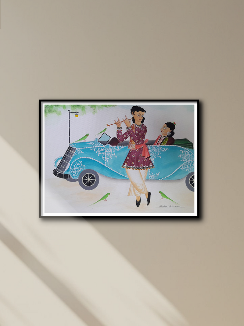 Shop Babu Biwi in a Car: Kalighat by Bhaskar Chitrakar