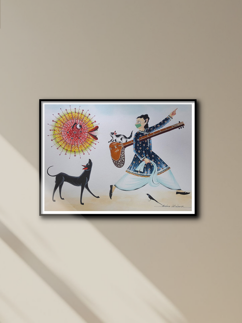Shop Babu with the Sun in Kalighat by Bhaskar Chitrakar