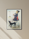 Shop Babu and his Dog: Kalighat by Bhaskar Chitrakar