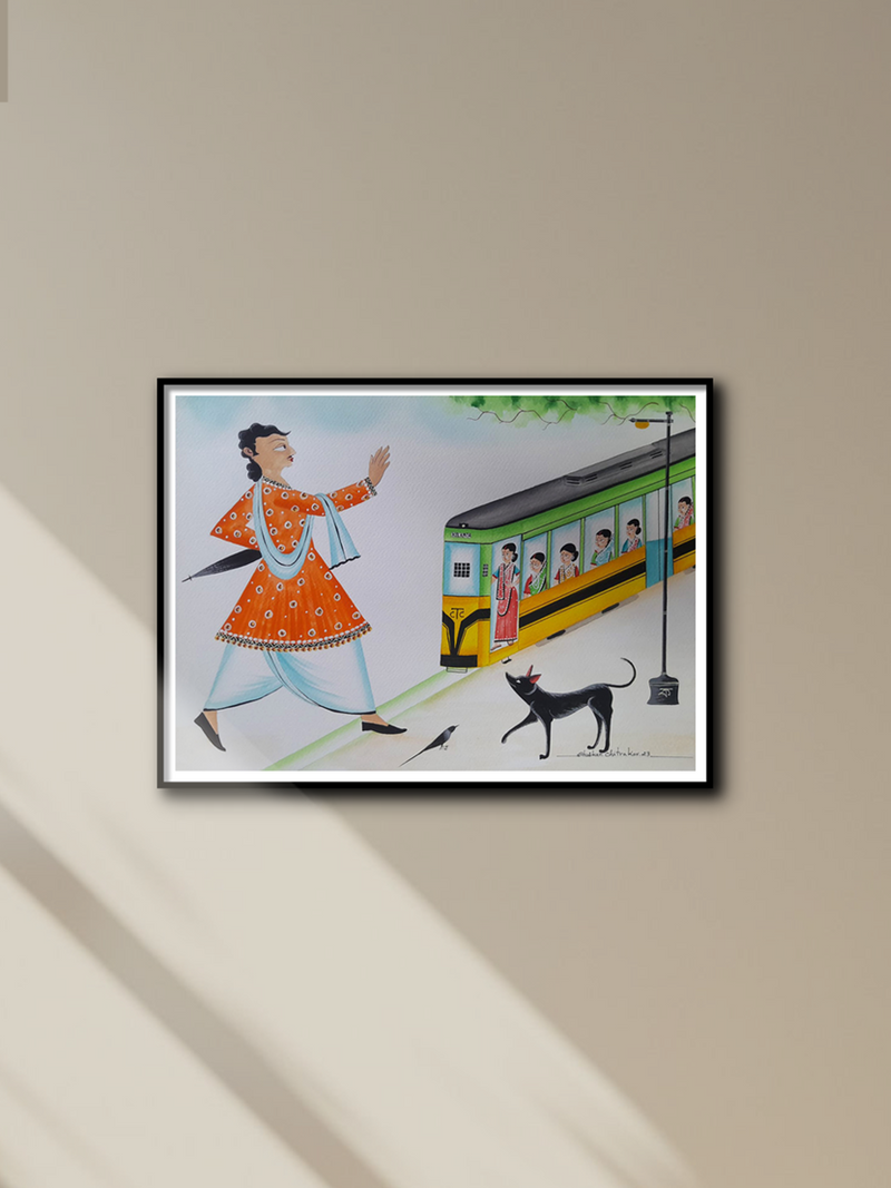 Shop Babu and the Tram in Kalighat by Bhaskar Chitrakar