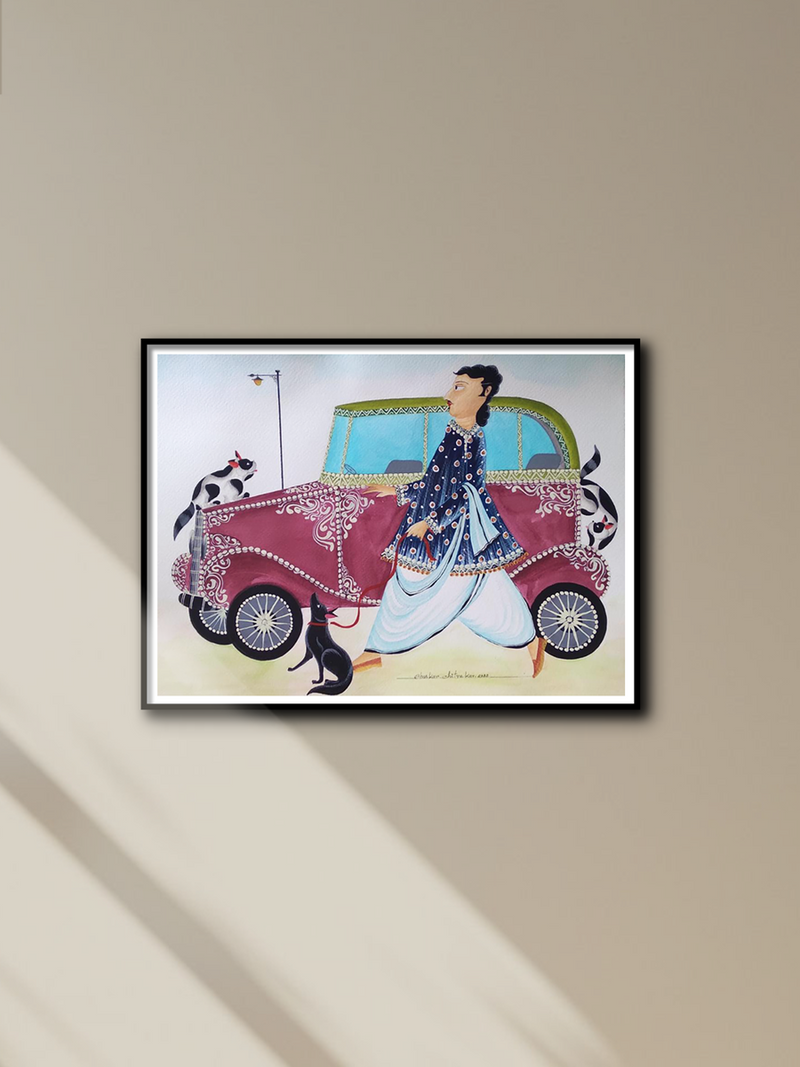 Shop Babu in Kalighat Painting by Bhaskar Chitrakar