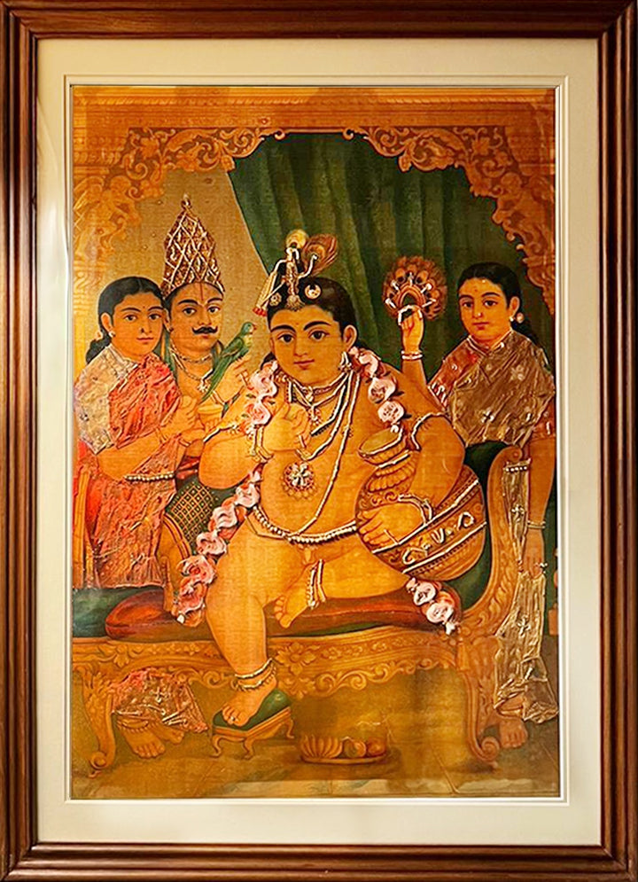 Bal Gopal / Laddu Gopal Oleograph by Raja Ravi Varma (Embellished) Thumbnail