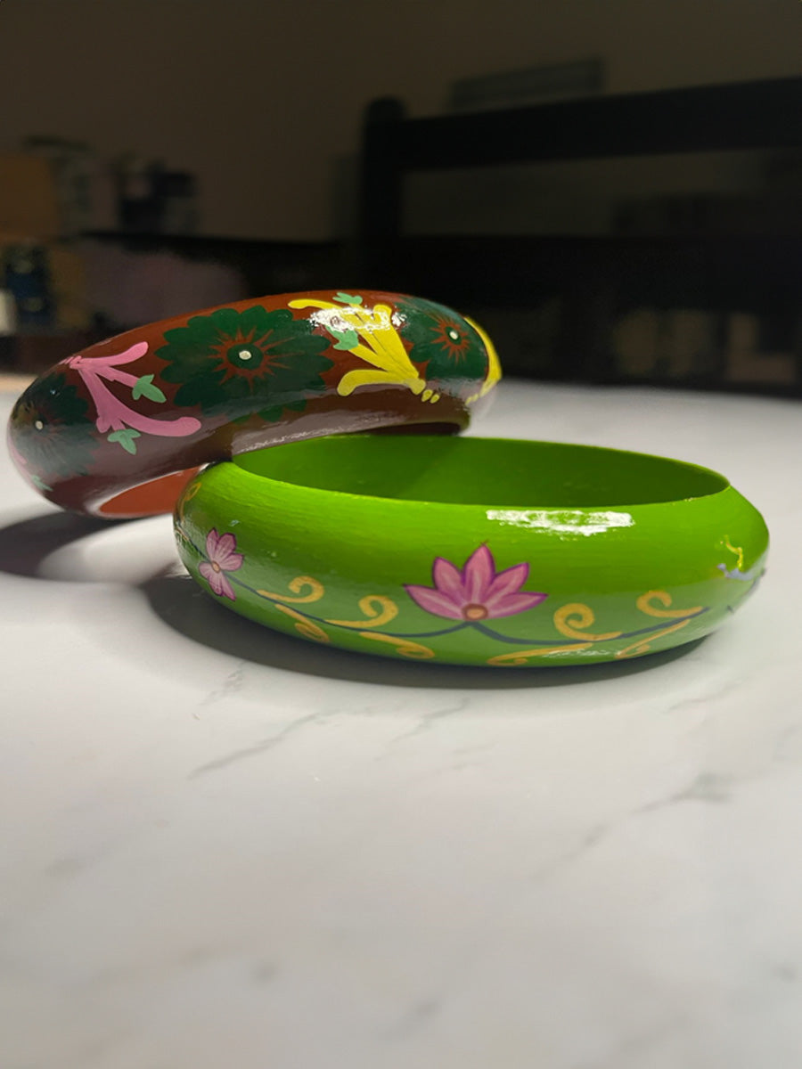 Green & Maroon Bangle by Sawant Bhnosle for sale