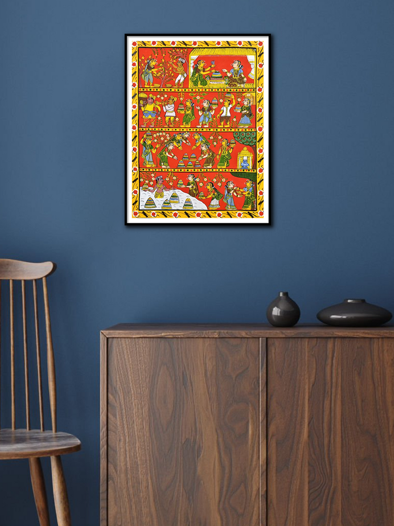 Bathukamma Telangana Traditional Festival: CHERIYAL SCROLL PAINTING FOR SALE