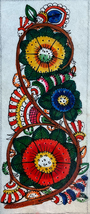 Bewitching Blooms: Multi-Color Floral Tholu Bommalata Painting by Kanday Anjanapp Thumbnail