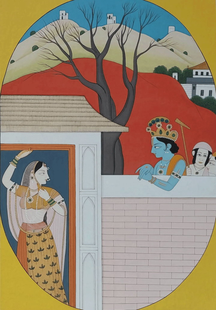 Bhari Sat Sai in Kangra Miniature by Anshu Mohan Thumbnail