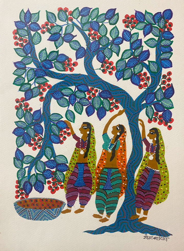 Bhil Women, Bhil Art by Geeta Bariya Thumbnail