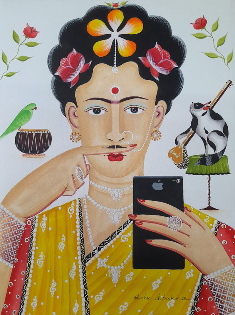 Buy Biwi as Frida Kahlo in Kalighat by Bhaskar Chitrakar