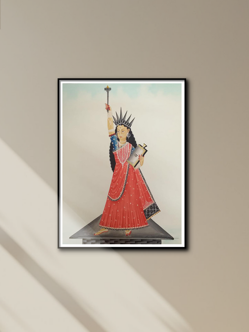 Shop Biwi as Statue of Liberty in Kalighat by Bhaskar Chitrakar