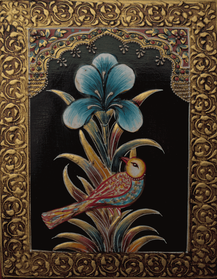 Bird and Flower in Usta Miniature by Pankaj Kumar Thumbnail
