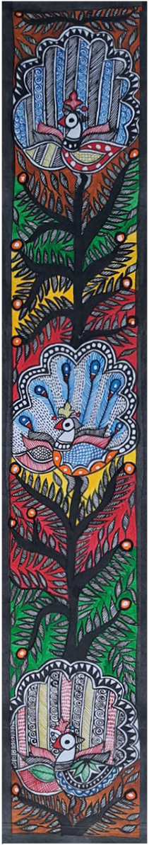 Birds and branches arranged alternatively in Madhubani by Vibhuti Nath Thumbnail