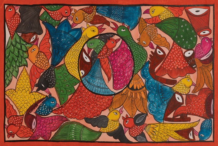 Birds in Bengal Pattachitra by Swarna Chitrakar Thumbnail