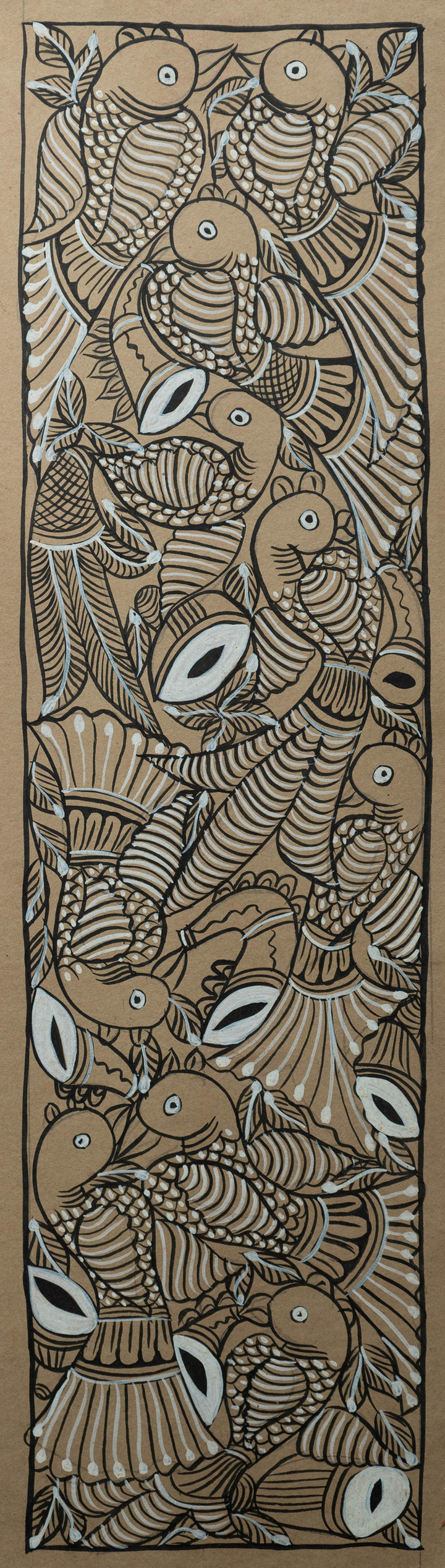 Birds in light tones: Santhal-Tribal Pattachitra by Manoranjan Chitrakar Thumbnail
