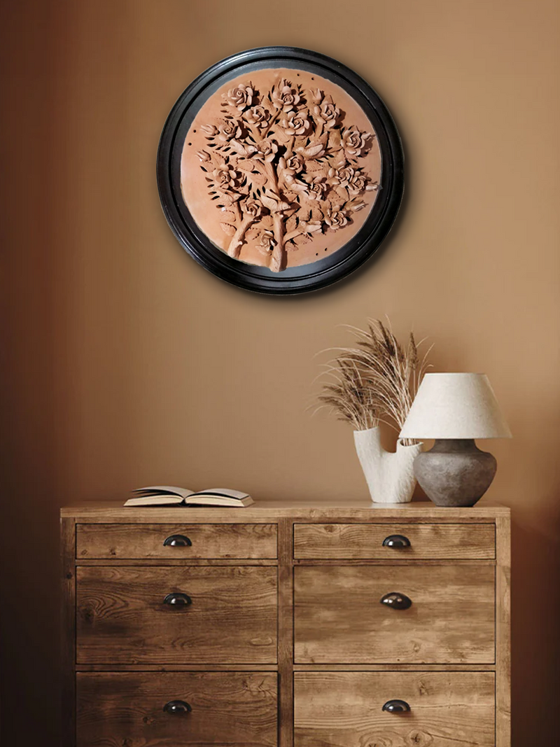 Birds on the Floral Branch: Terracotta by Dolon Kundu